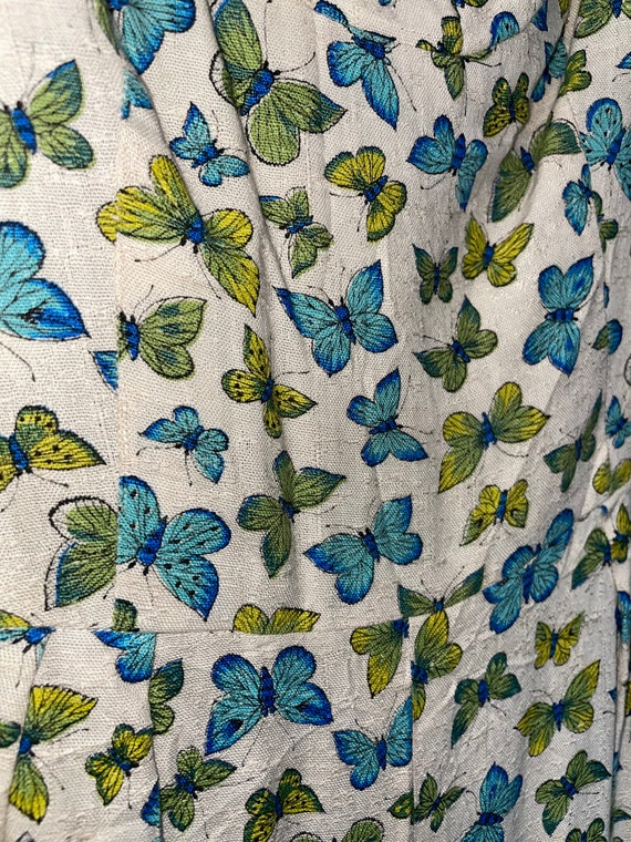 1950s Butterfly Print Day Dress - image 6