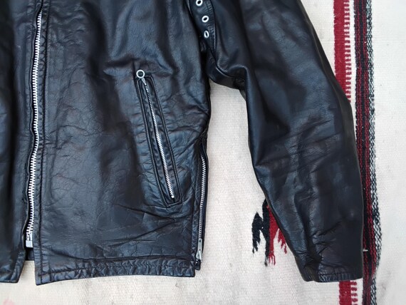 Vintage 1960s Fidelity Black Leather Jacket // Size 4… - Gem