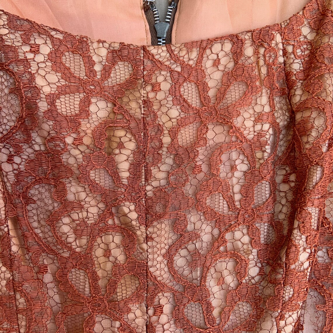 1950s Copper Colored Lace Dress Etsy