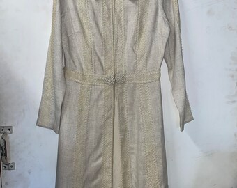 1960s Linen Jacket with Lace Details