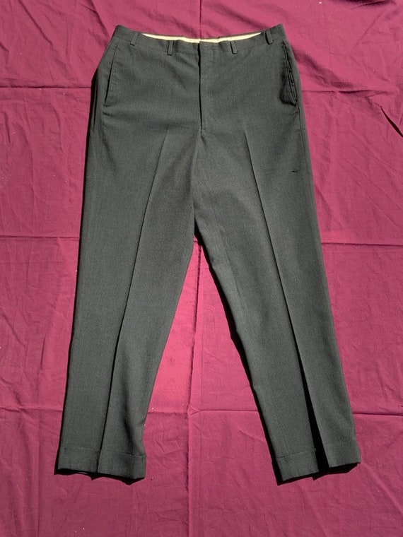 1960's Charcoal Grey Flat Front Trousers