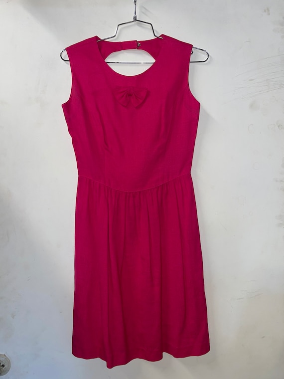 1980s Hot Pink Day Dress