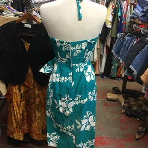 Halter 1960s Hawaiian Sarong Dress image 3