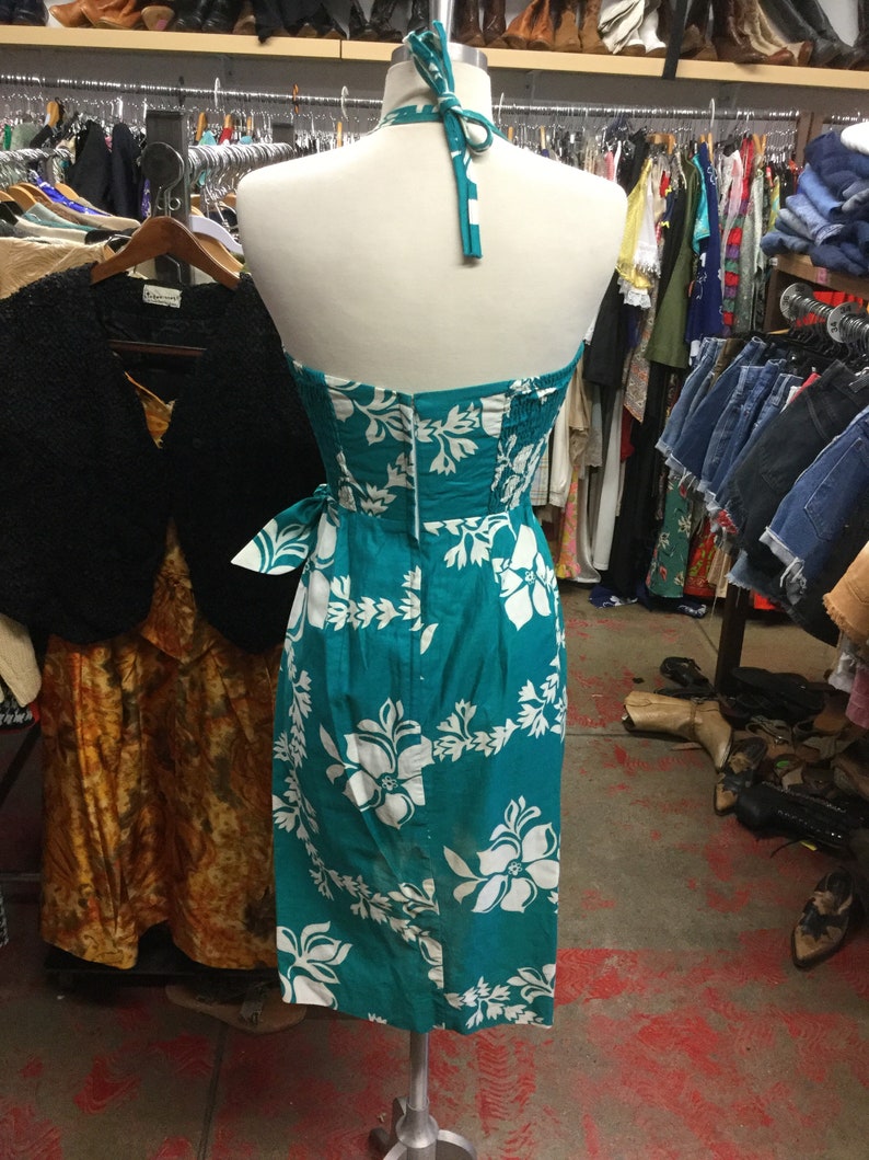 Halter 1960s Hawaiian Sarong Dress image 3
