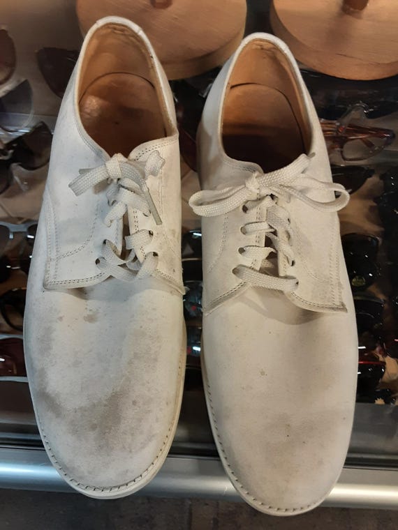 靴 60s Freeman White bucks shoes W/Box Mens 1950s White Buck Shoes Oxford W White Sole 7 1/2 D - Etsy 60s
