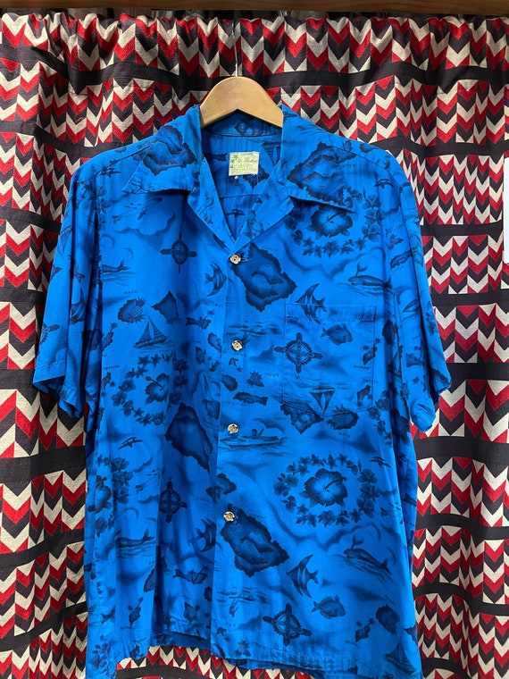 1950s Ui-Maikai Tiki Hawaiian Shirt - image 1