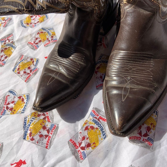 1950s Dark Brown Leather Cowboy Boots - image 3
