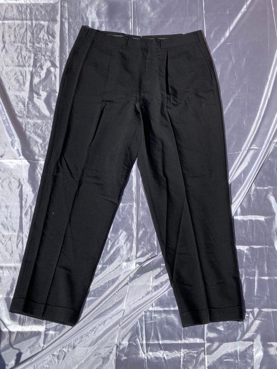 WOLFHOSE 80's Euro Vintage Tuck Slacks Pants 102 Black