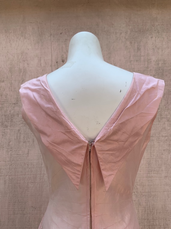 1950s Pink Raw Silk Dress - image 4