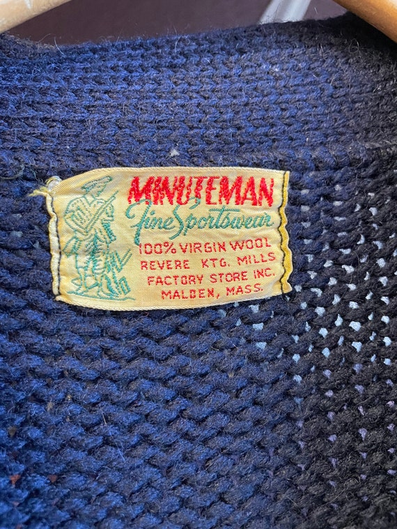 1950s Minute Man Sports Varsity Cardigan Sweater … - image 3