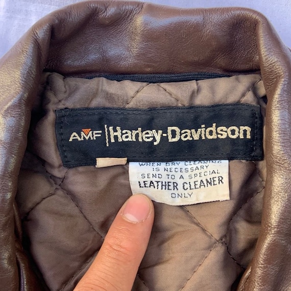 1970s Harley Davidson Brown Leather Jacket - image 3