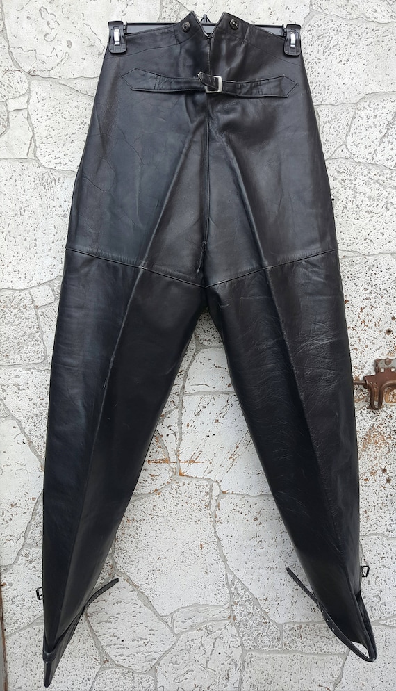 1930's - 1940's DEADSTOCK Leather Riding Pants // 