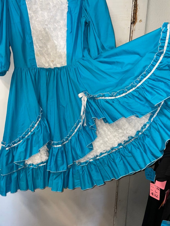 1970s Blue Square Dancing Dress - image 3