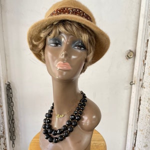 1960s Mohair Hat Real Feather Band
