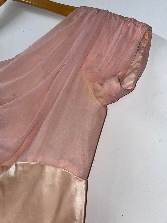 1950s Baby Pink Chiffon Party Dress - image 8