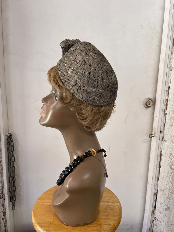 1960s Tweed Faux Wrap Hat - image 6