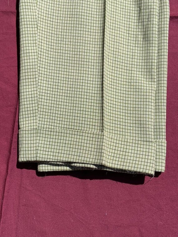 1960s Green Window Pane Trousers - image 3