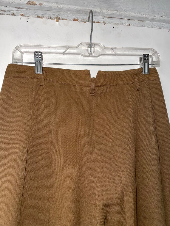 1950s Womens Brown Flat Front Side Zip Trousers - image 10