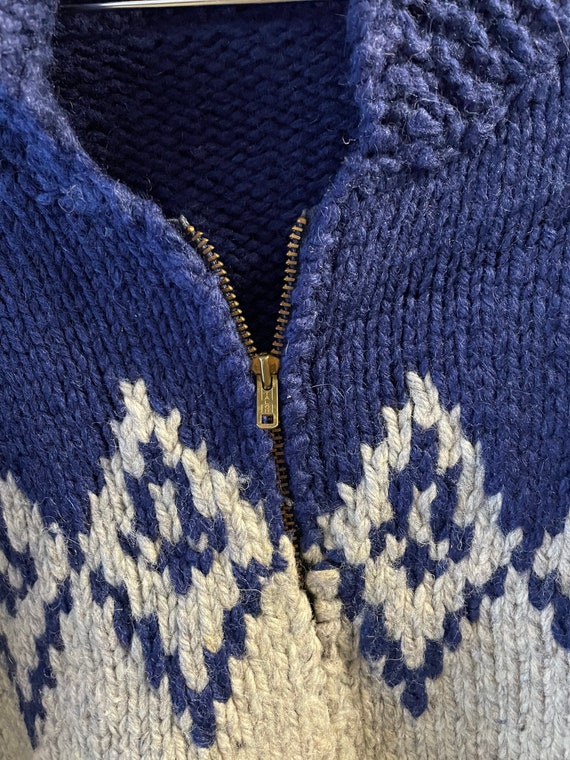 Mens 1950s Cowichan Zip Up Sweater - image 4