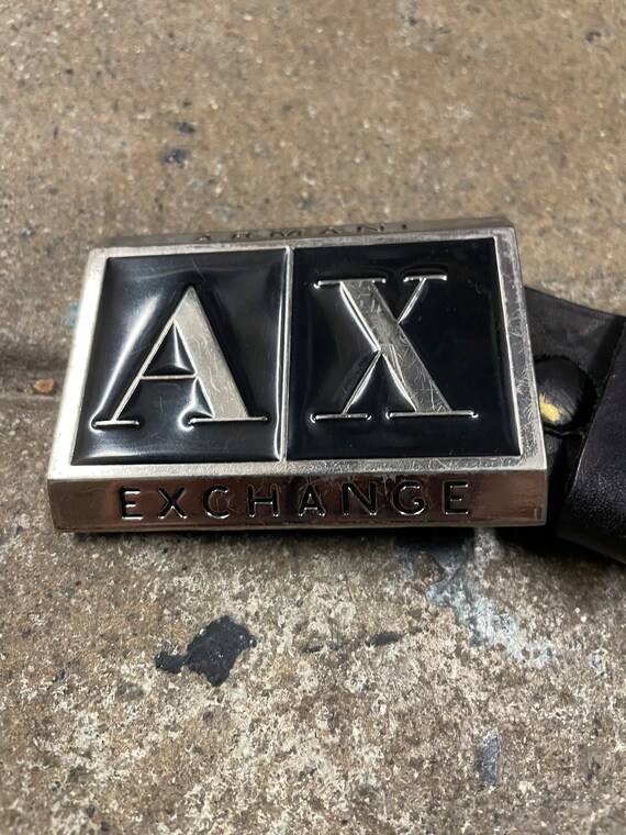 Armani Exchange “ AX “ Black Leather Belt - Etsy display picture 3
