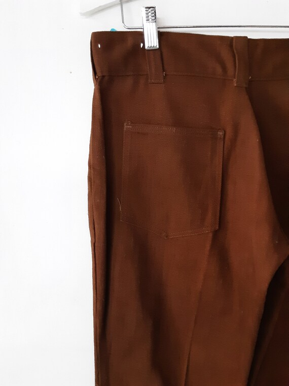 1970s Deadstock Bell Bottom Brown Pants - image 7