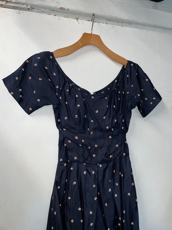 1950s Navy Blue Dress - image 2