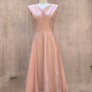 1950s Pink Raw Silk Dress image 1