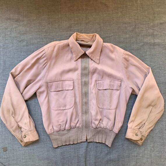 Gabardine 1950s Lavender Eisenhower Jacket Ricky