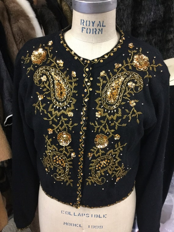 Gold and black best sale cardigan