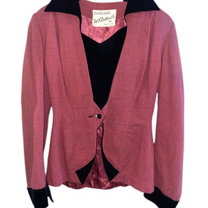 1940s Pink and Black Blazer