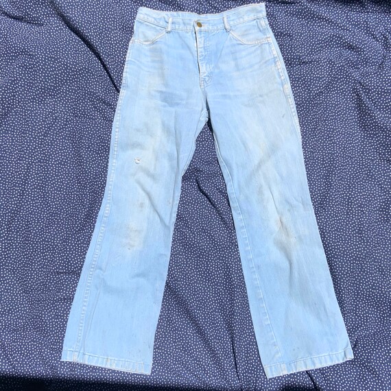 1970s Britaninia Flair/Boot Cut Blue Jeans - image 1