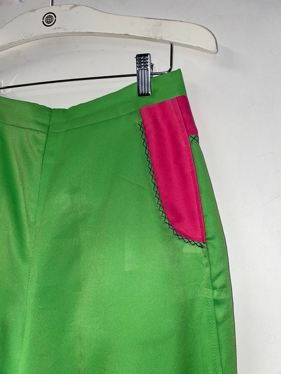 1970s Green and Pink Women’s Trousers - image 3