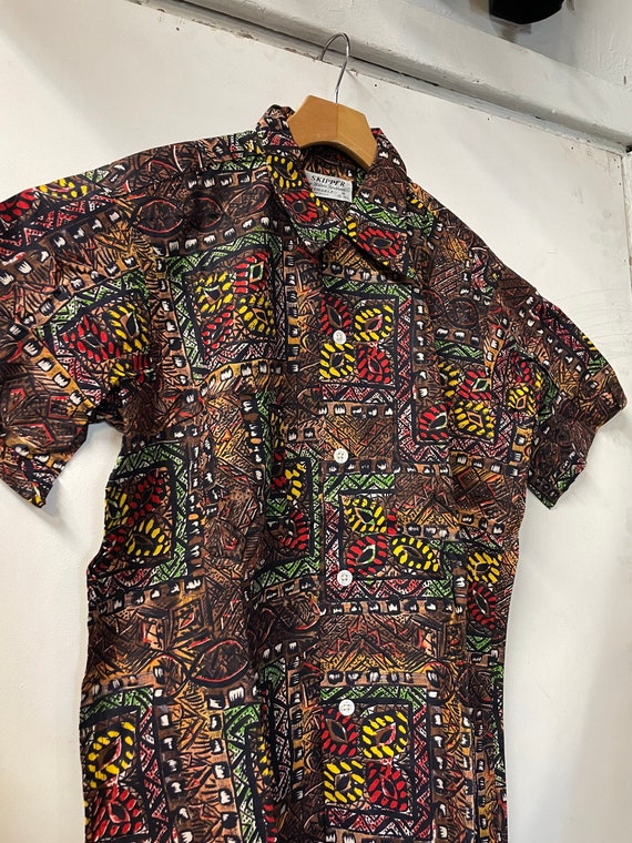 1950s Deadstock Cotton Tiki Hawaiian Shirt - image 2