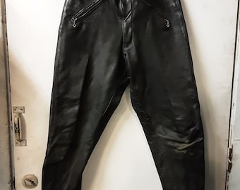 Buco 1950s Steerhide Black Leather Motorcycle Pants