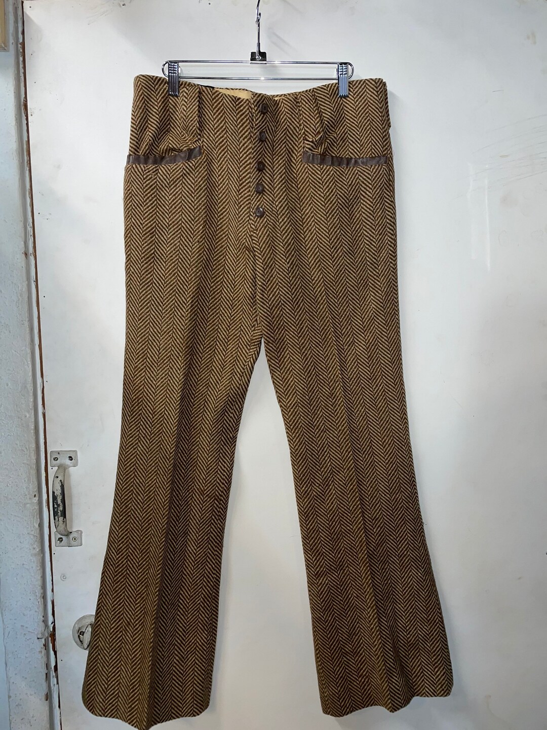 1970s Mens Herringbone Pants Etsy