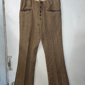 1970s Mens Herringbone Pants