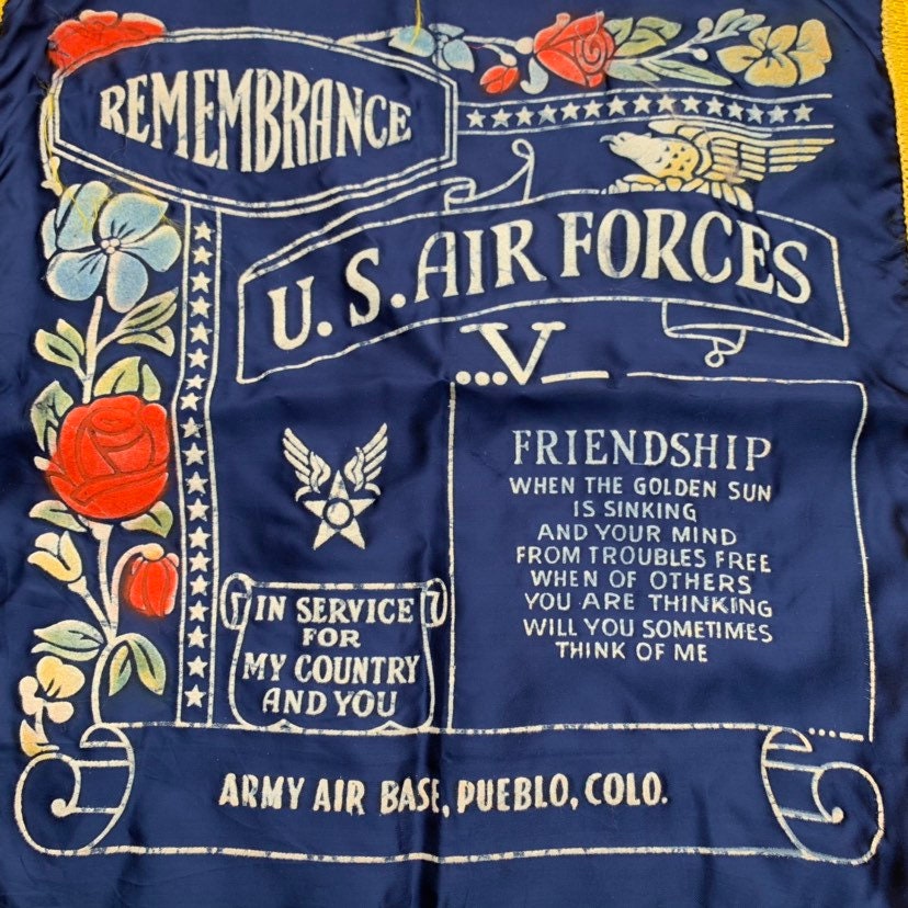Vintage World War 2 1940s US Army Air Forces Souvenir Pillow