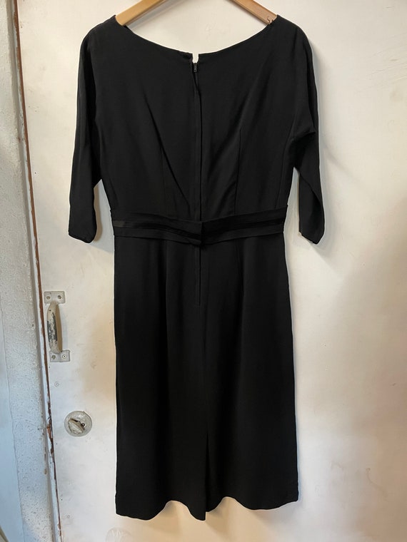 Vintage 1950s Little Black Crepe Dress