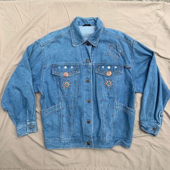 1980年代のスタッズデニムジャケット - Etsy 日本