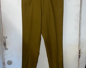 1960s Olive Green Mens Trousers