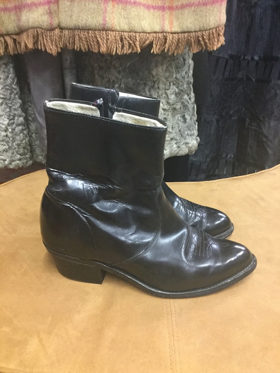 Size 9 Black Shiny Ankle Boots