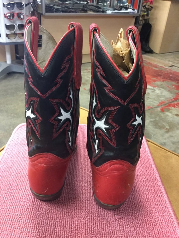 Women’s Cowboy Boots Dan Post 6 1/2M Red, Black a… - image 3