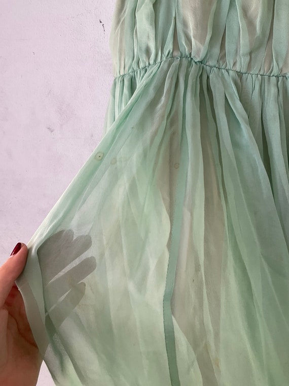 Mint Chiffon Dress with Rhinestones - image 4