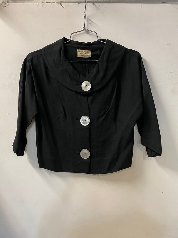 1950s Black Cropped Jacket