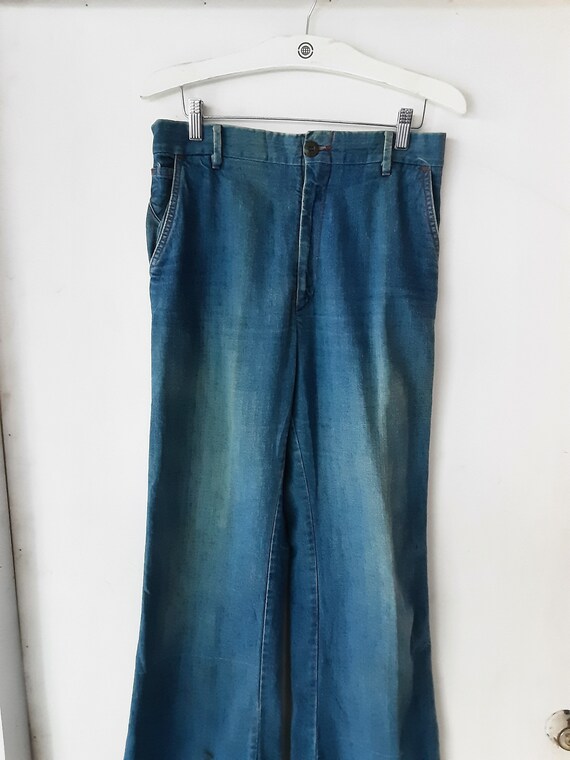 1970s Light Wash Levi Bell Bottom Pants - image 2