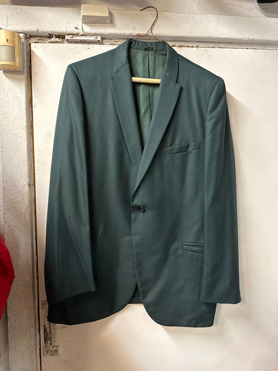 1960s Mens Dark Green Mod Suit