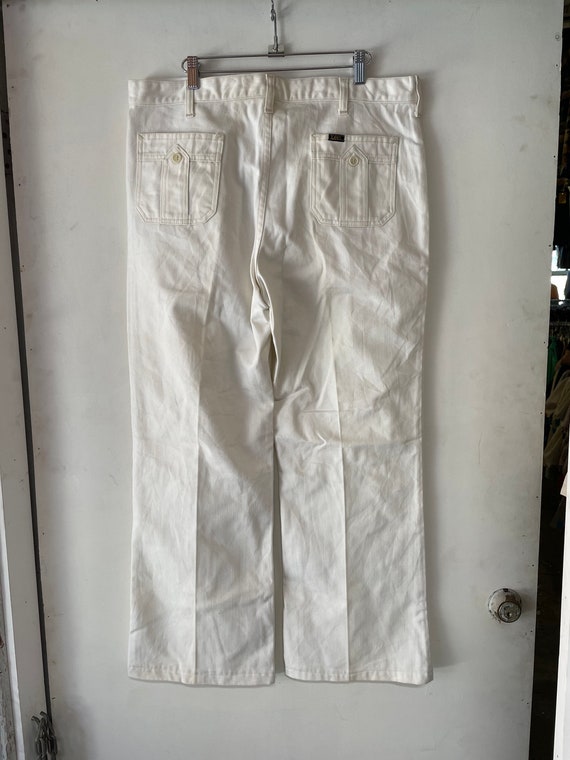 1970s Creme Bellbottom Pants - image 4