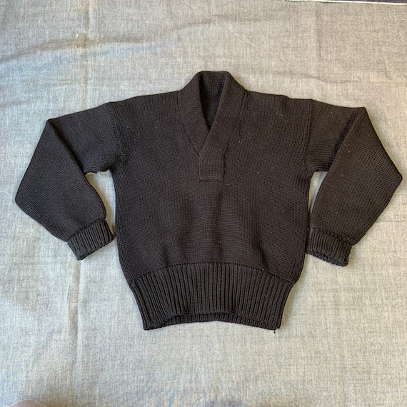 1950s Black Cable Knit Sweater