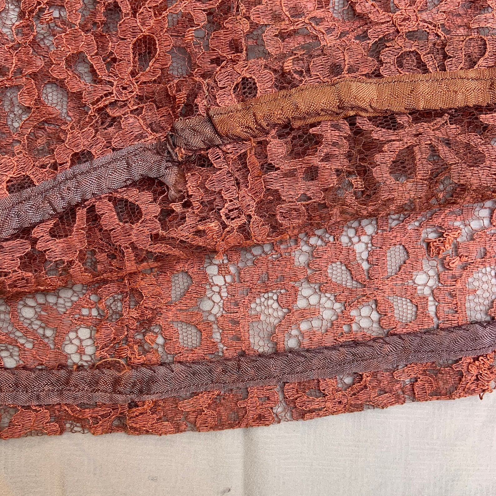 1950s Copper Colored Lace Dress Etsy