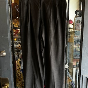 1950s Charcoal Wool Summer Weight Trousers
